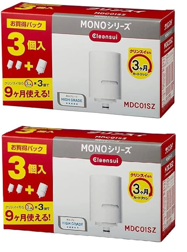 クリンスイ浄水器カートリッジmdc01sz-az 6個(3個セット×2) Amazon | クリンスイ 浄水器 MONOシリーズ カートリッジ計3個